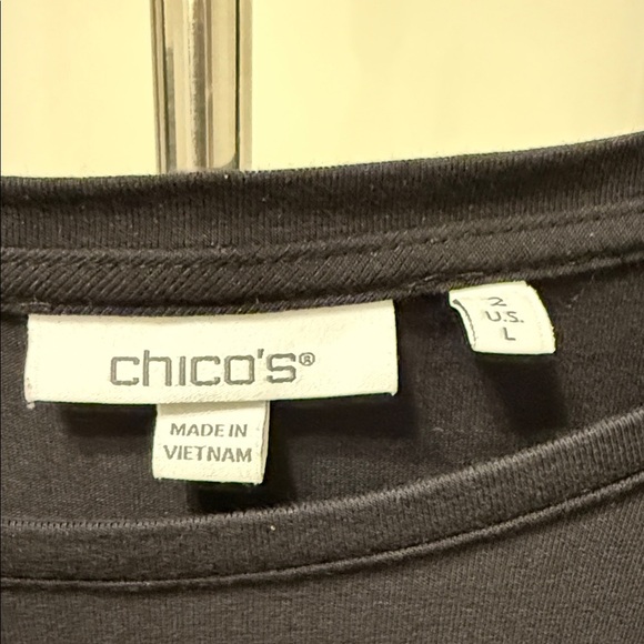 Chico's Tiered Asymmetrical Woman’s Dress Sz Large Black - Picture 2 of 8